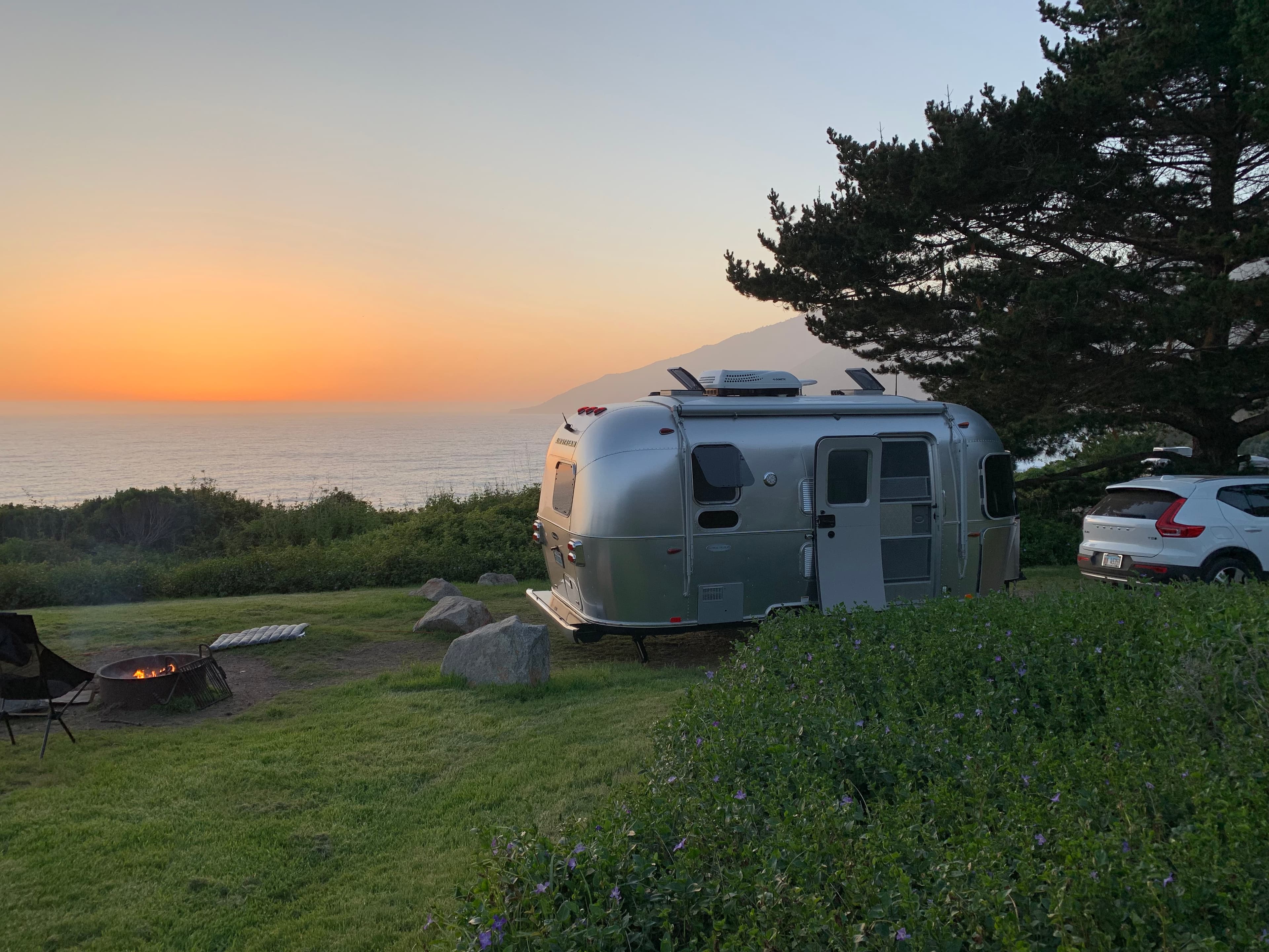 Airstream in a public campground in California