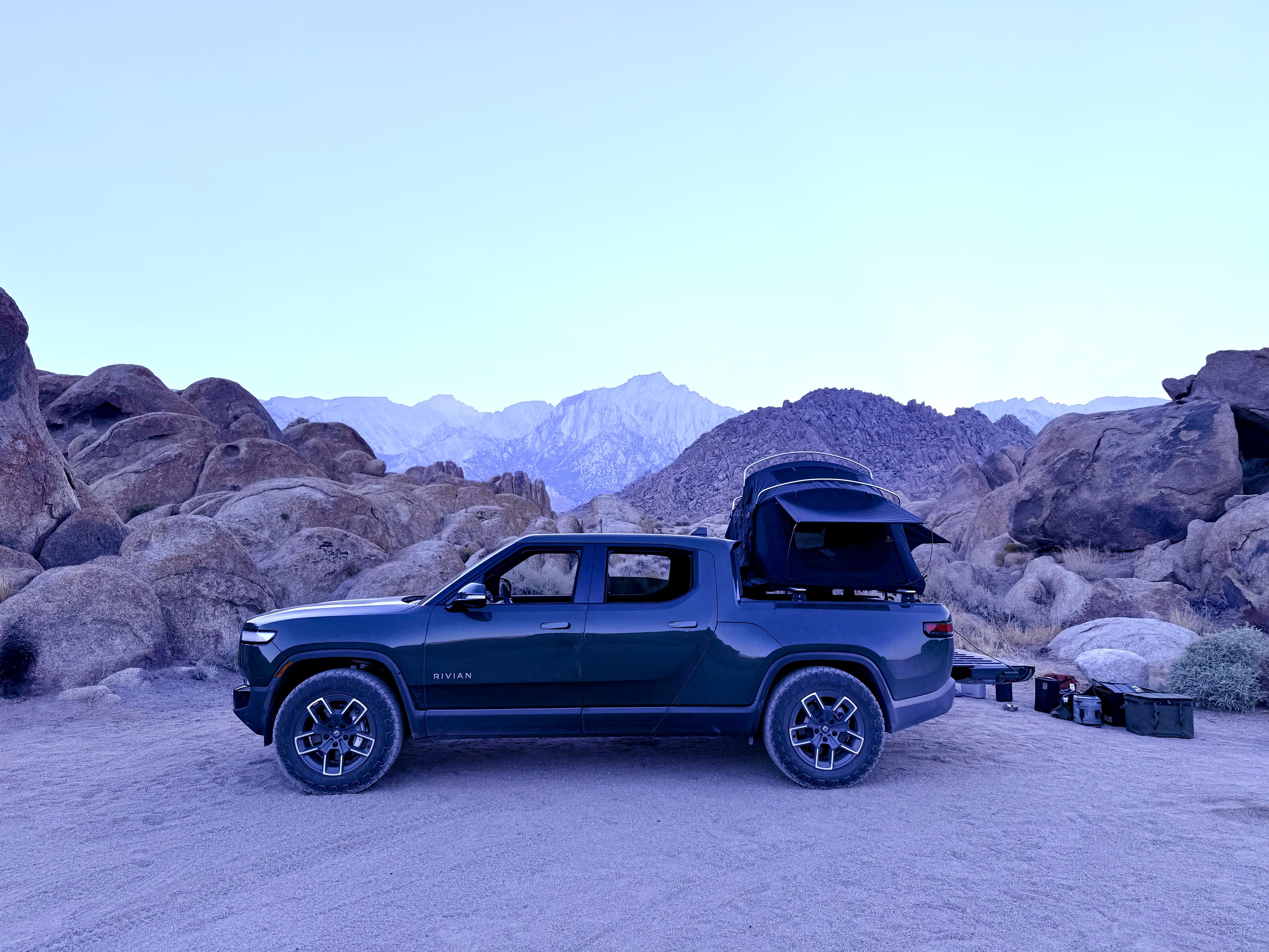 Rooftop tent on public land in California